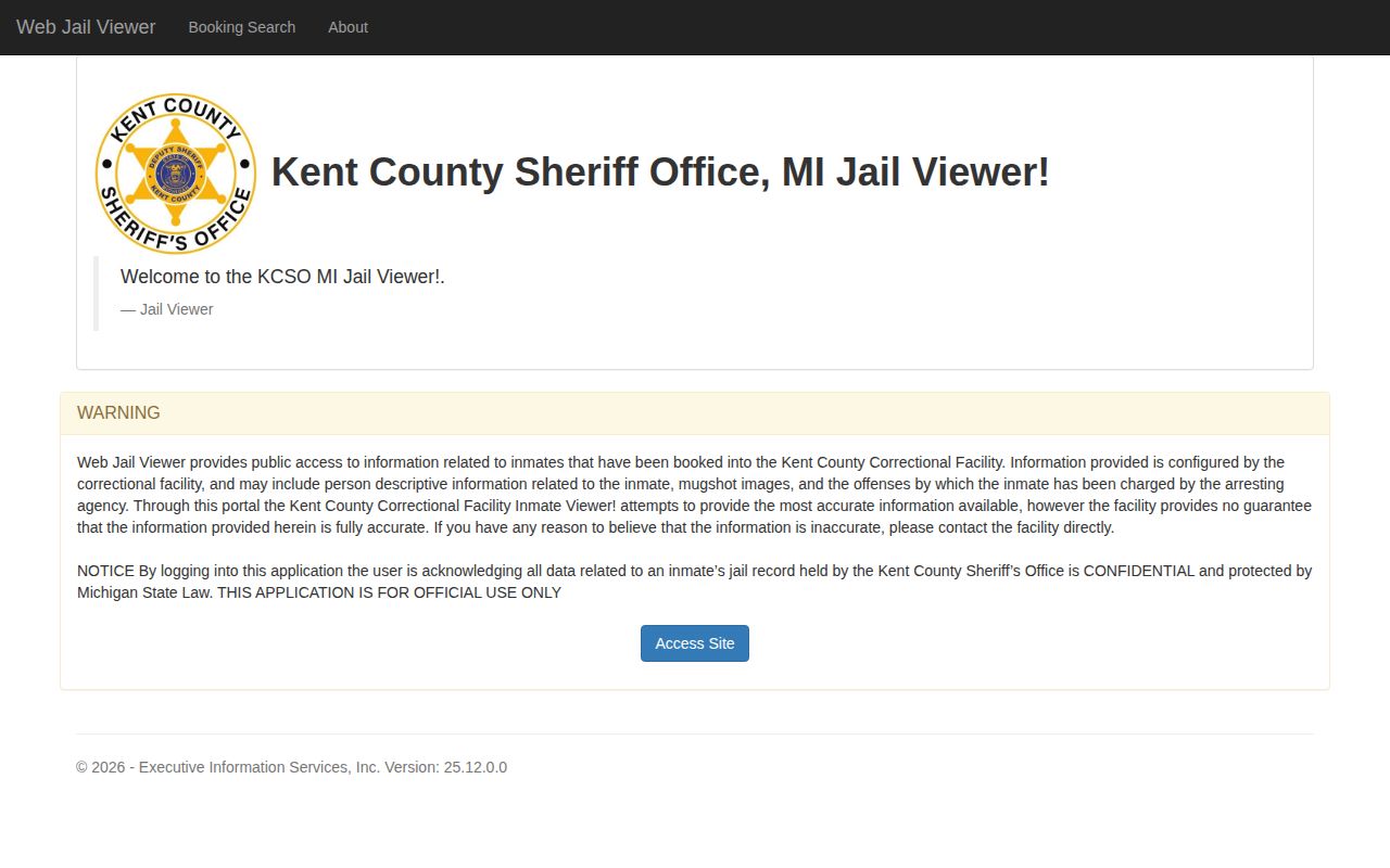 Kent County 24-hour release check on the official Jail Viewer