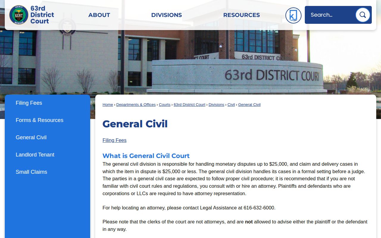 Kent County court directory for a 72-hour release review