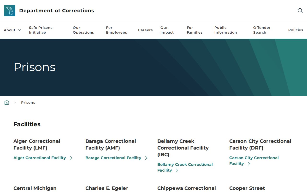 MDOC statewide prisons serving Kent County release records